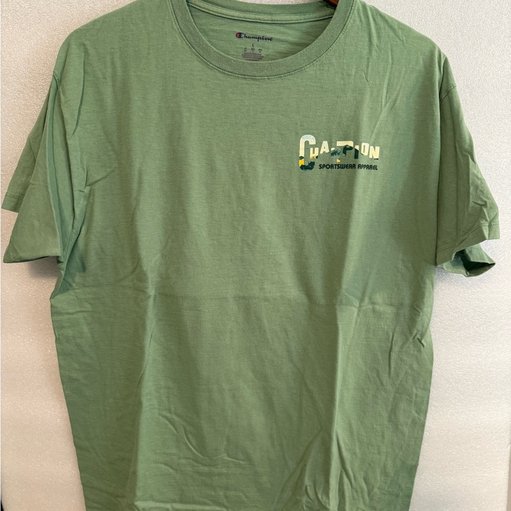Champion Sage Green Short Sleeve Tee Casual Fit